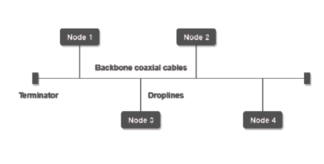 Bus Topology with 4 Nodes